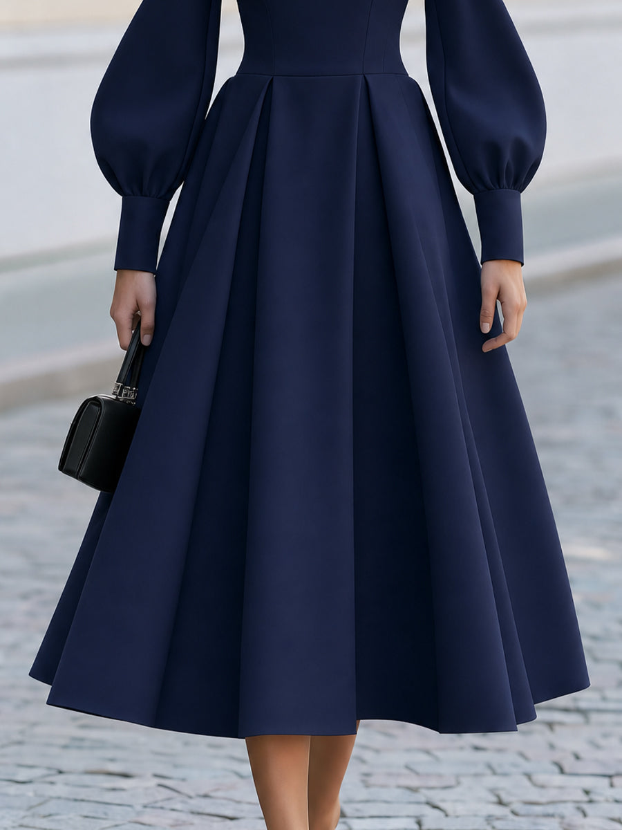 Formal Event High Neck Midi Wedding Guest & Church Occasion Dress