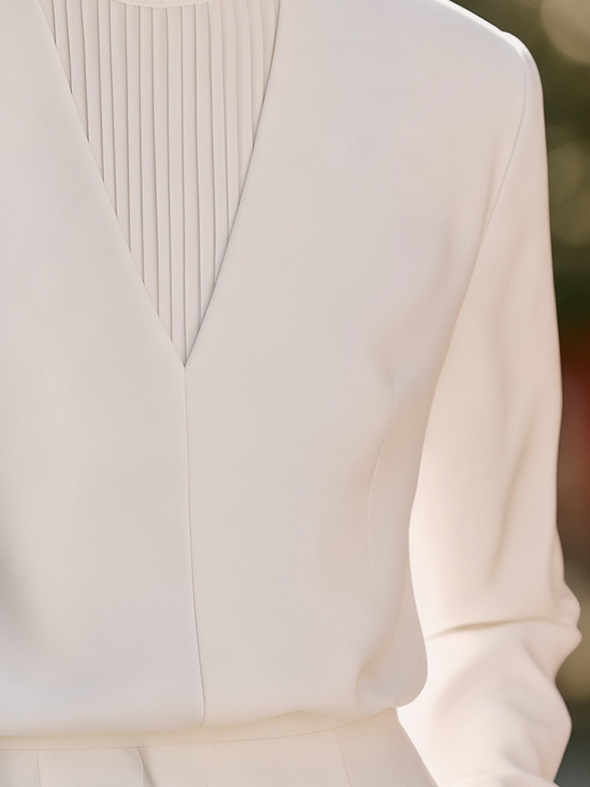 Layered Mock-Neck Structured Blouse