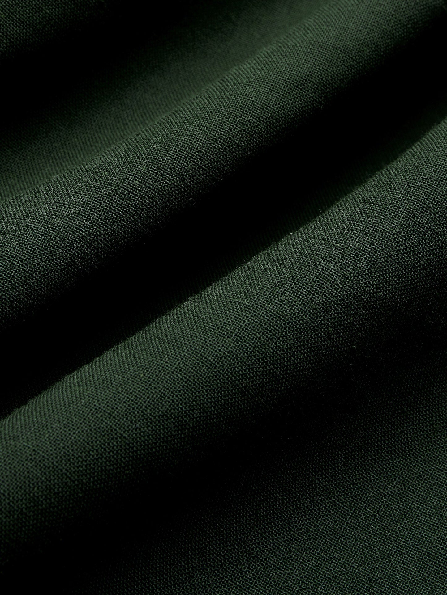 Maxi Linen Dress, Long Sleeves, Crew Neck, Lace Up, Linen Blend, Dark Green