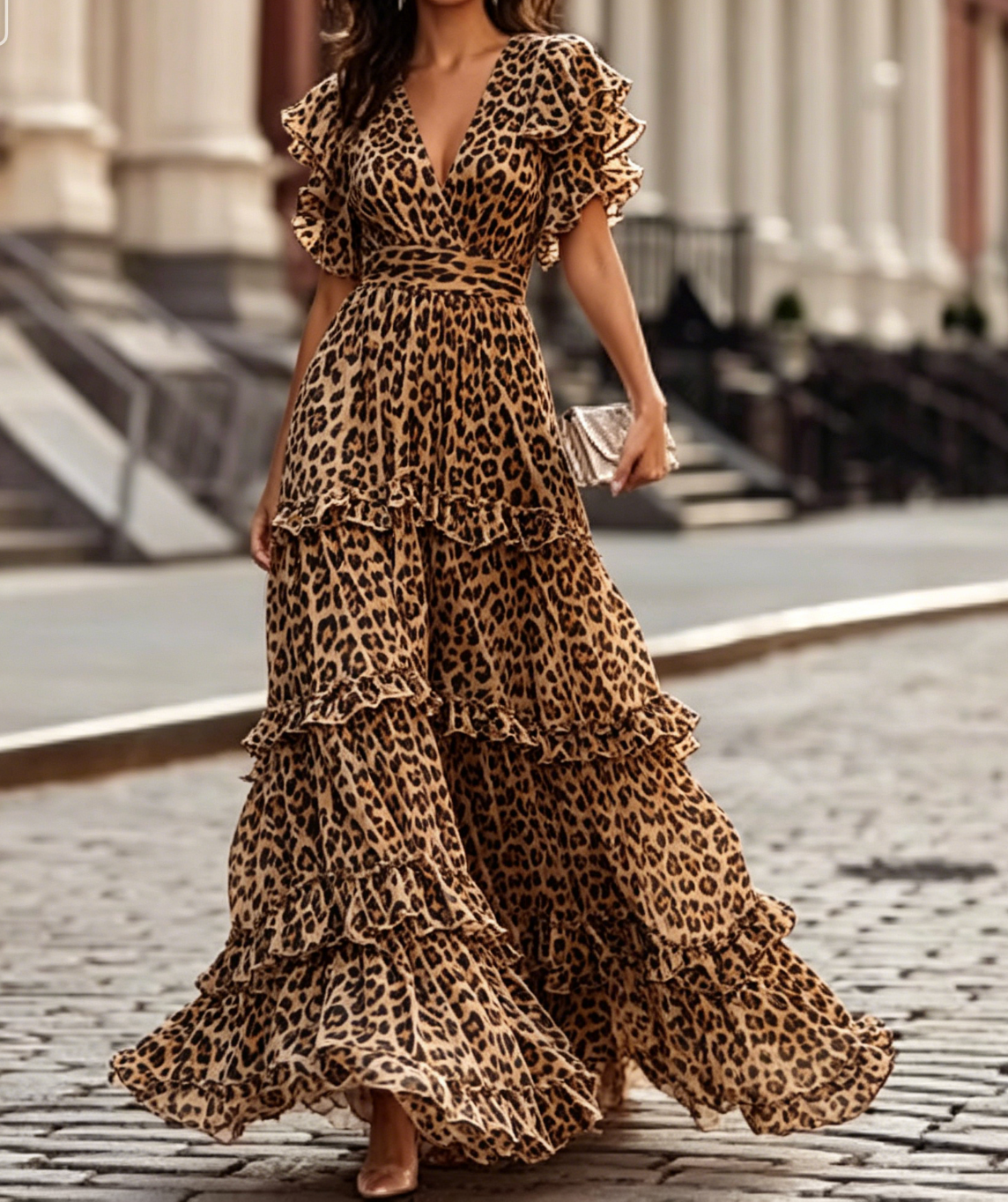 Romantic Ruffled Tiered Maxi Dress – Breathtaking Wedding Guest Style