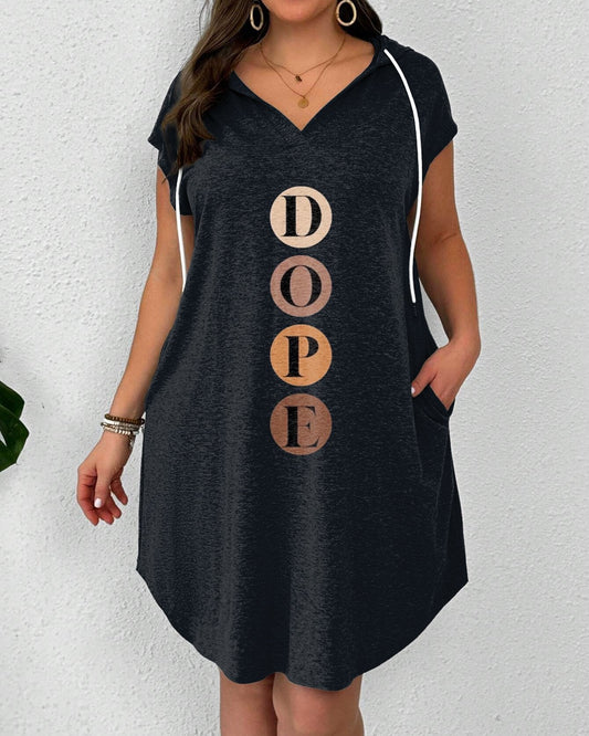 Black Dope Sleeveless Hooded Sweatshirt Dress