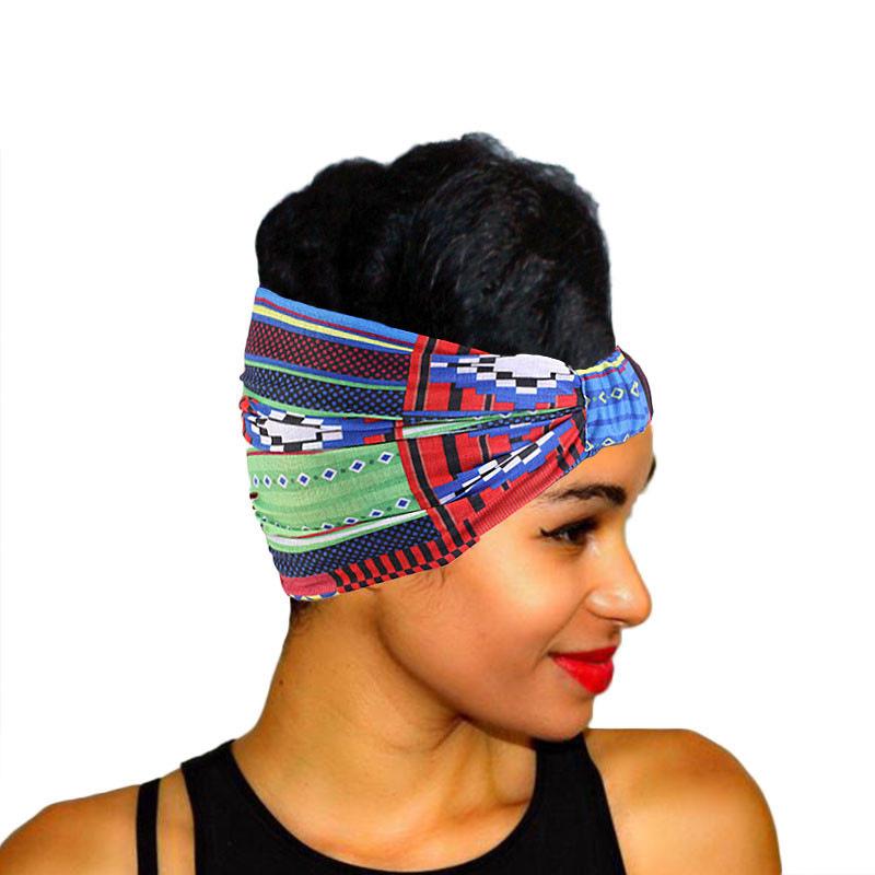 African printed wide edge head with bundle hair band ladies sports headscarf