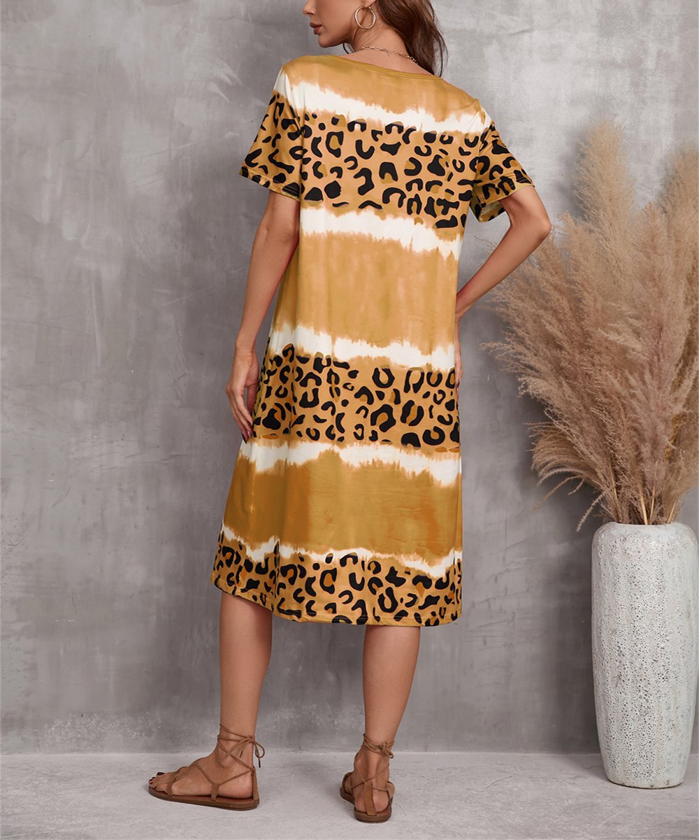 Women's Sexy Leopard Print Casual Midi Dress