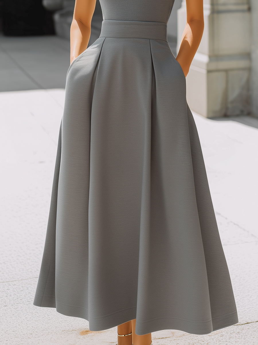 Sleeveless High-Neck Sculpted Maxi Dress