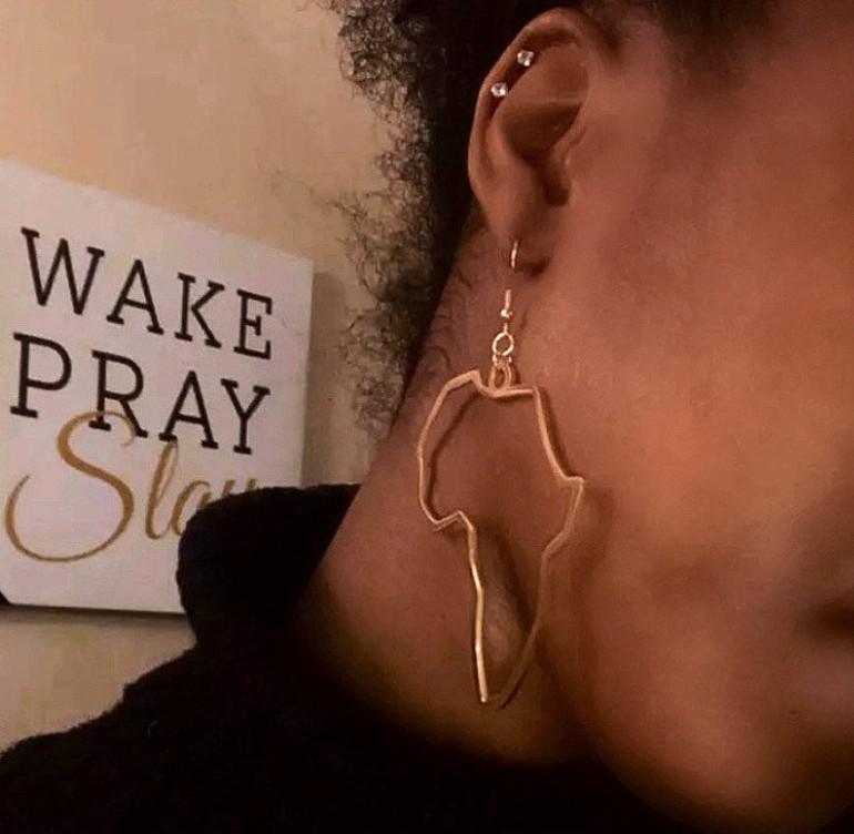 Trendy African Map Earrings Earrings