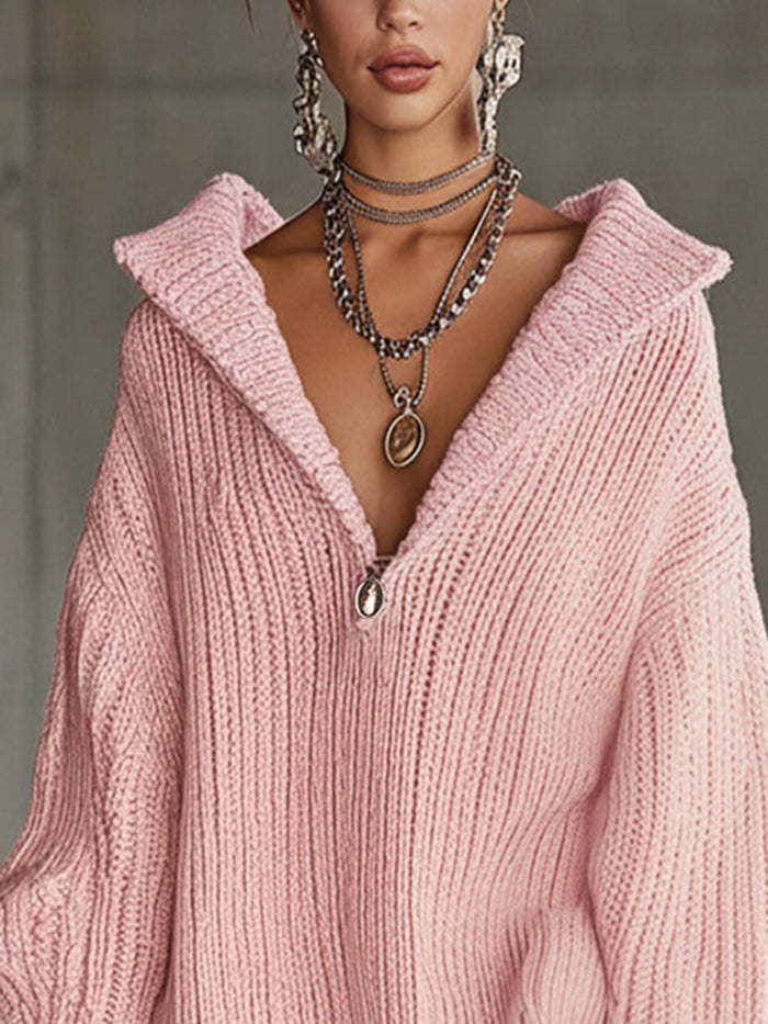 Pink Comfort Knitted Sweater Dress