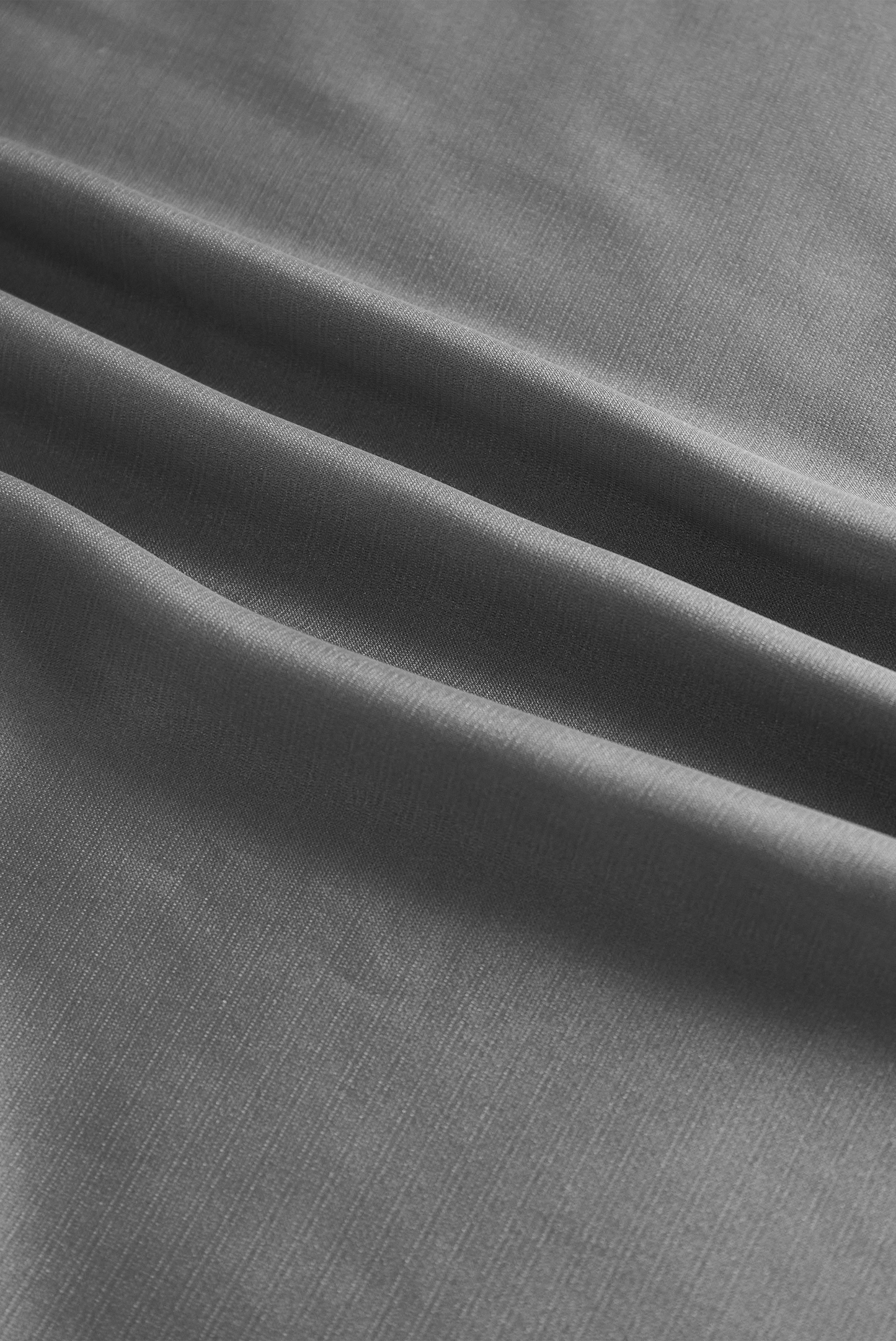 Charcoal Grey Satin Blouse with Subtle Tailored Fit