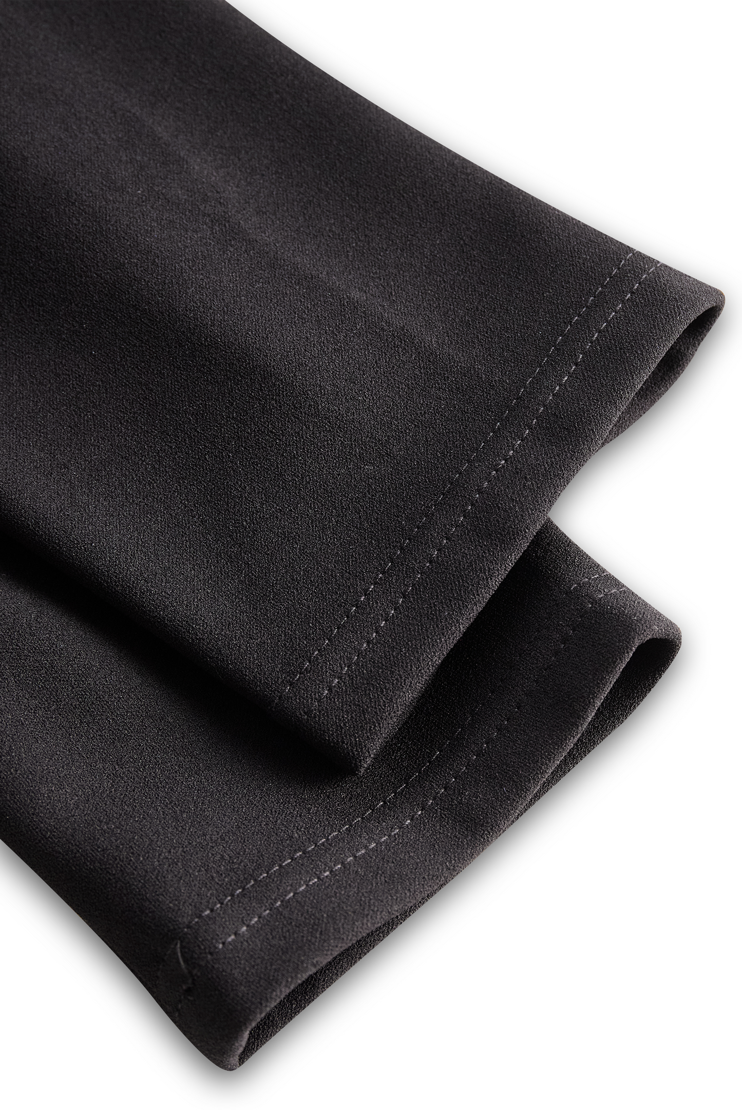 Refined Black Belted Sheath Dress with Mandarin Collar