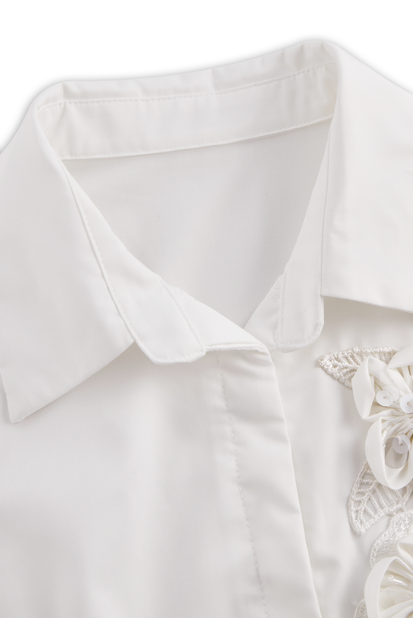 Sleeveless Shirt with 3D Floral Appliqu¨¦