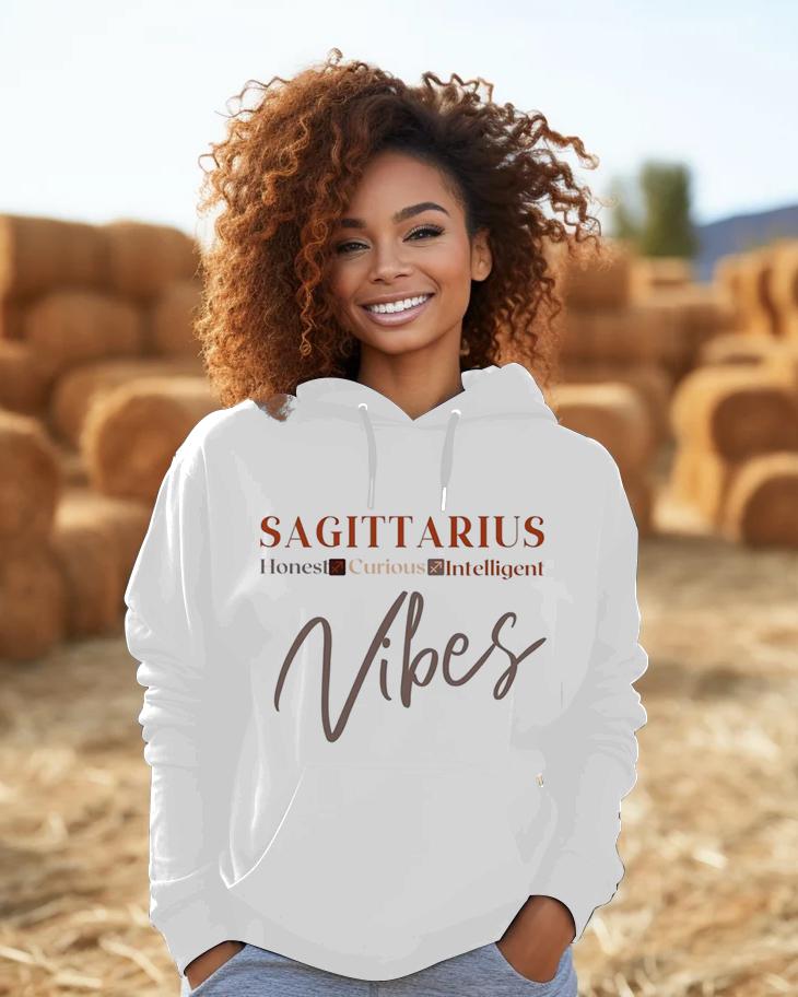 Sagittarius Vibes Letter Long-sleeved Hoodie