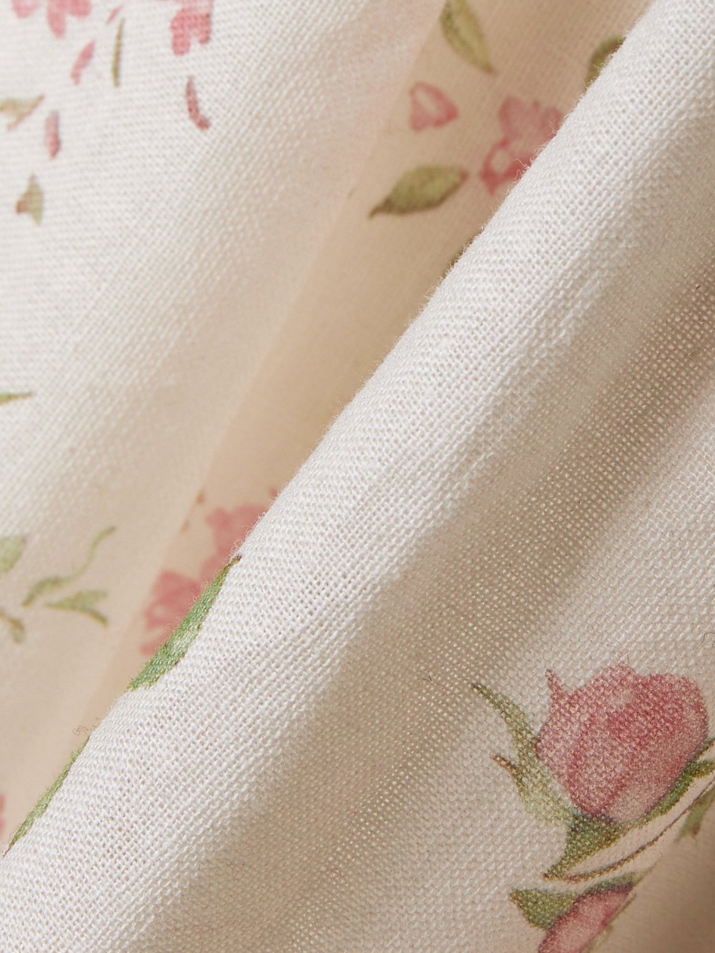 Linen Maxi Dress, Half Sleeve , Lace Collar, Floral, Casual, Pink