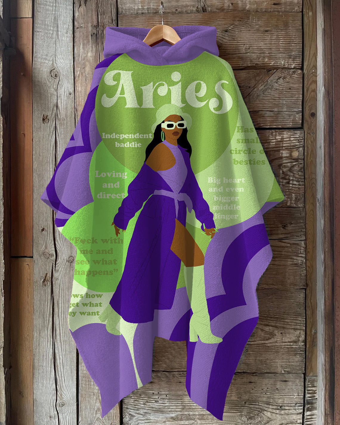 Aries Girly Season Hooded Warm Shawl Cape