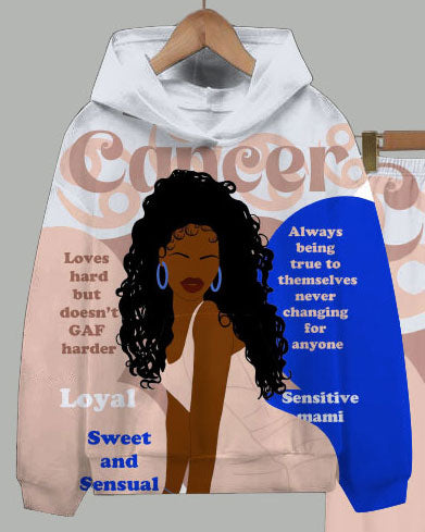 Cancer Girly Season Long Sleeve Hoodie Two Pieces Set