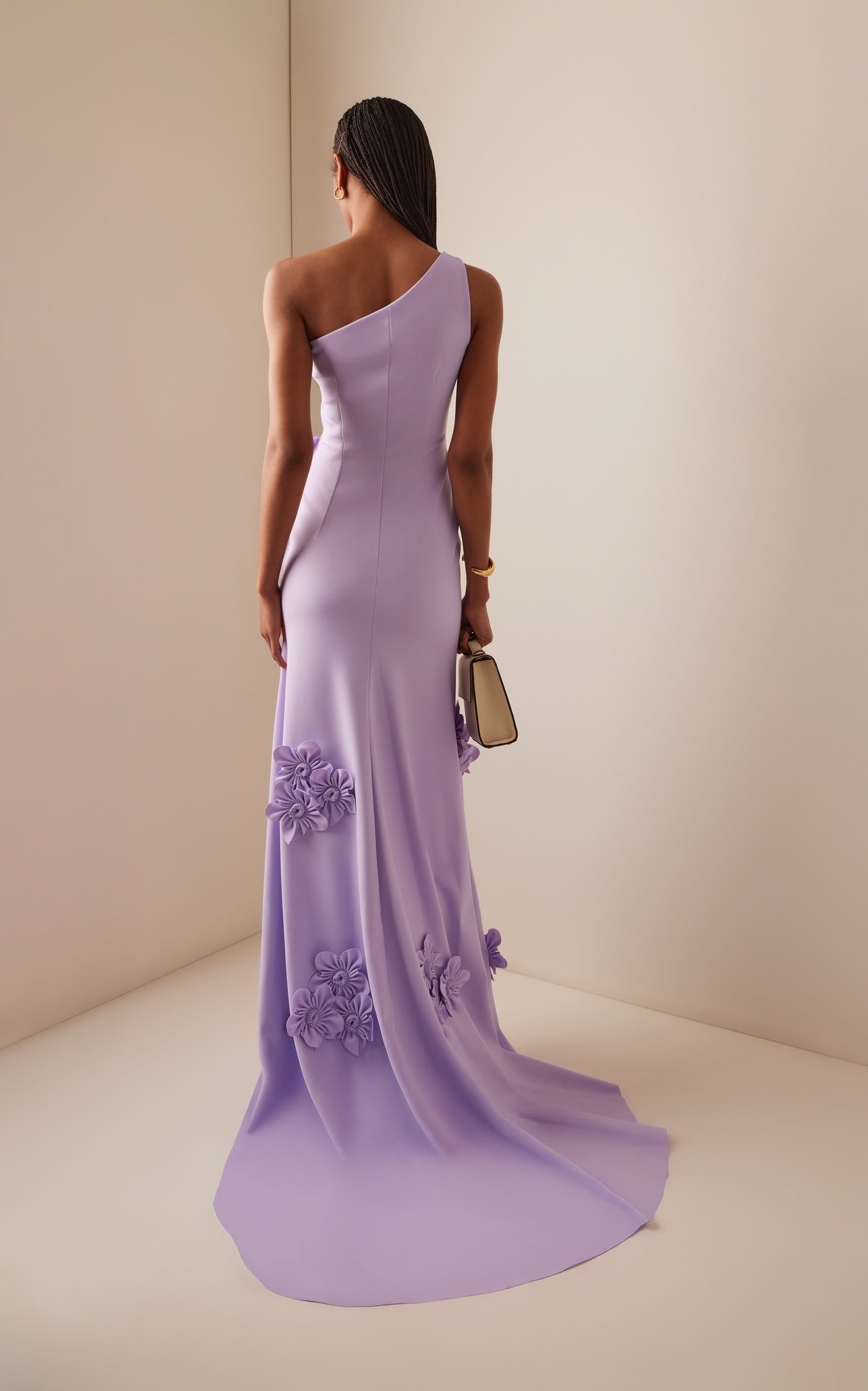 Exclusive Everard Floral-Appliquéd Cady Gown