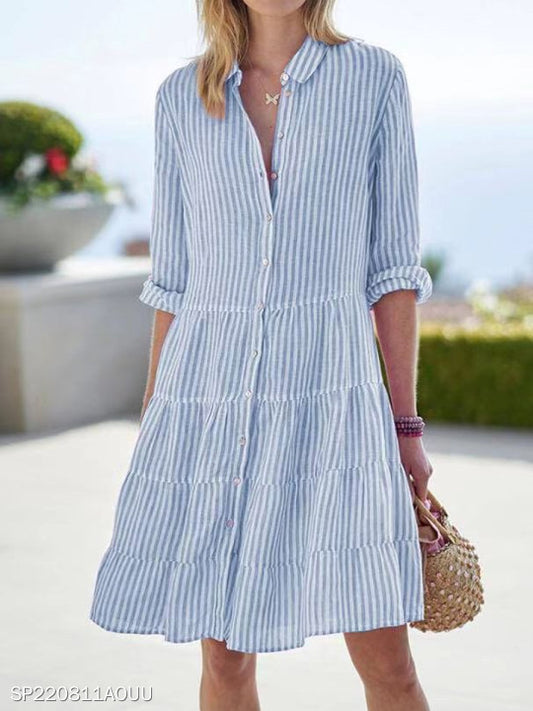 Striped Shirt Dress