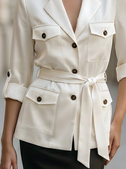 Utility Tailored Belted Blazer Jacket