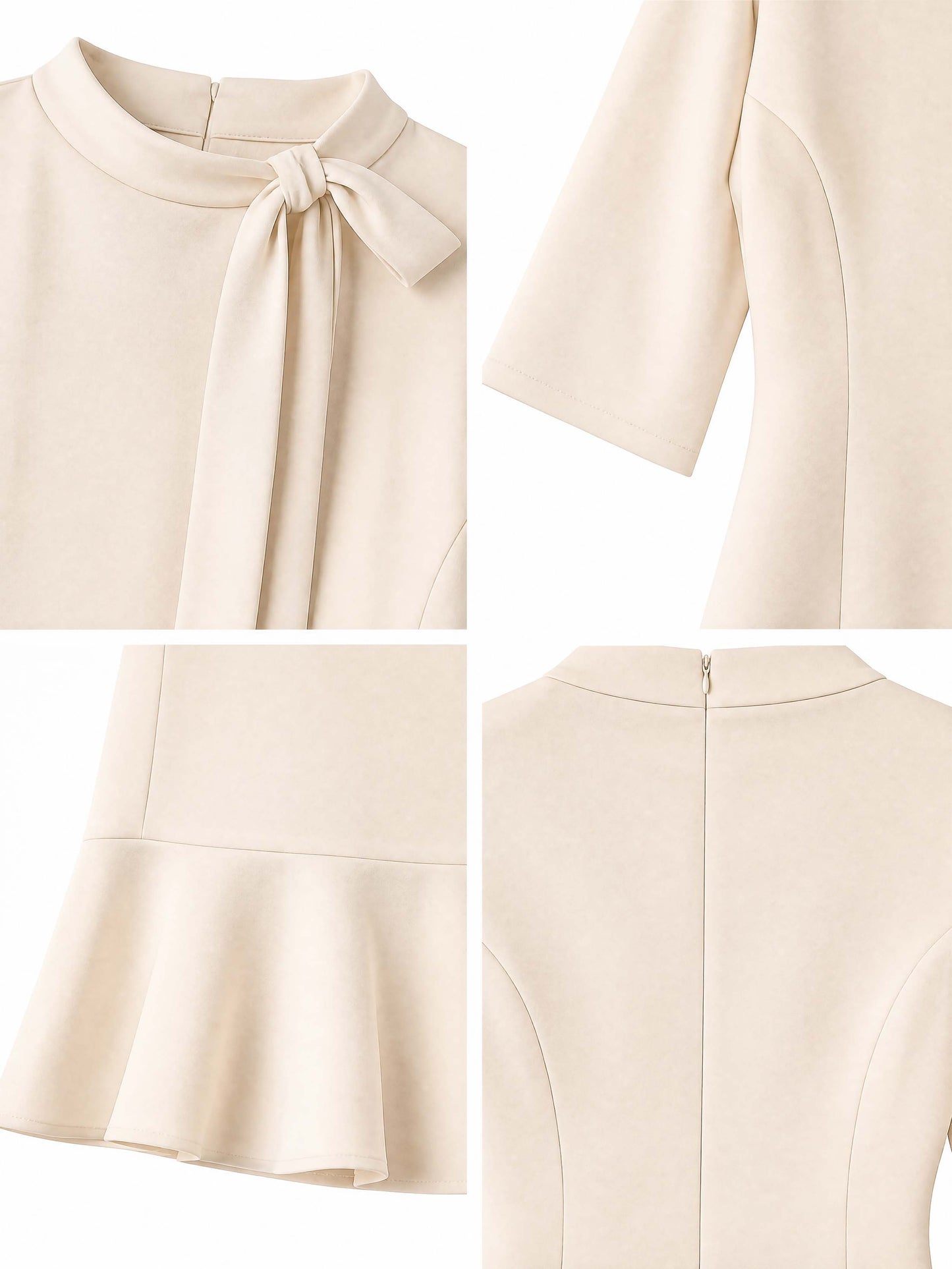 Vintage Bow Tie Neck Mermaid Midi Dress