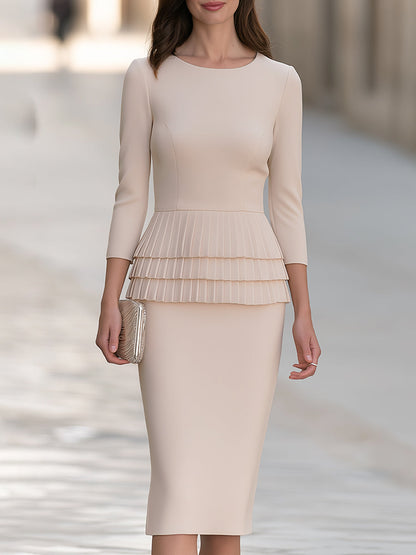 Elegant Three-Tier Pleated Ruffle Top And Skirt Set