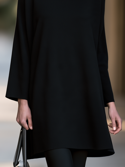 Turtleneck Cape Sleeve Knit Mini Dress