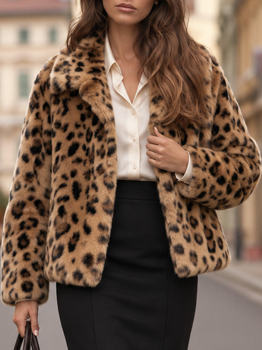 Leopard-Print Faux-Fur Jacket