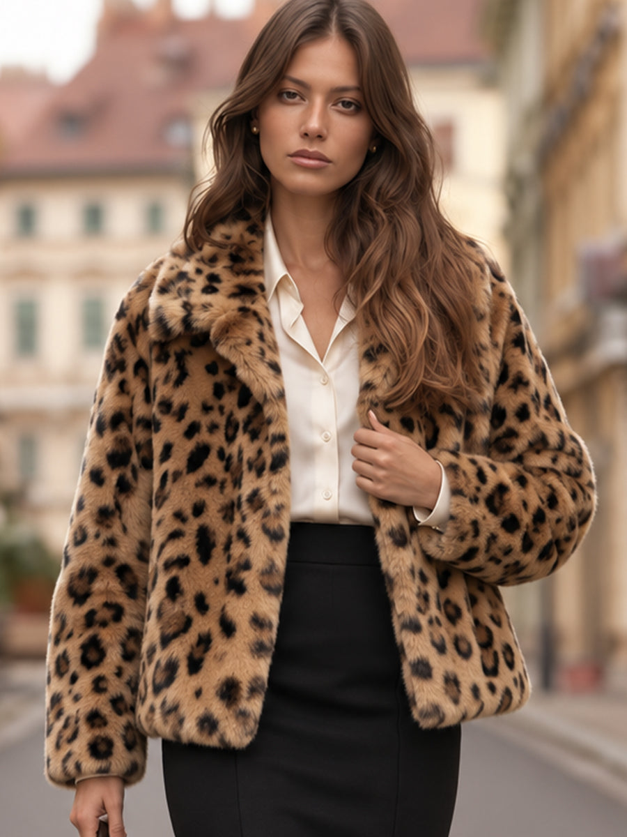 Leopard-Print Faux-Fur Jacket
