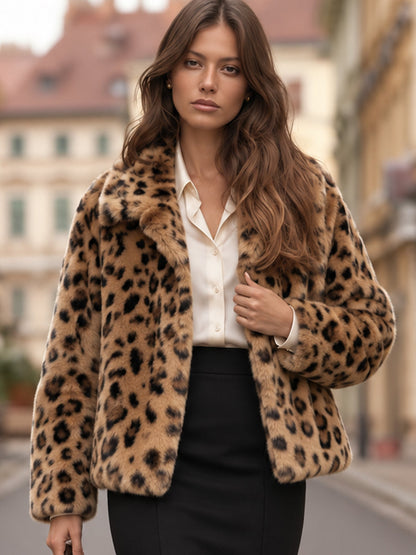 Leopard-Print Faux-Fur Jacket