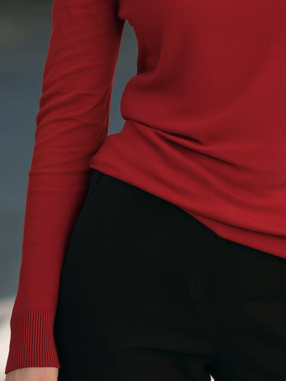 Asymmetric Cutout Turtleneck Sweater