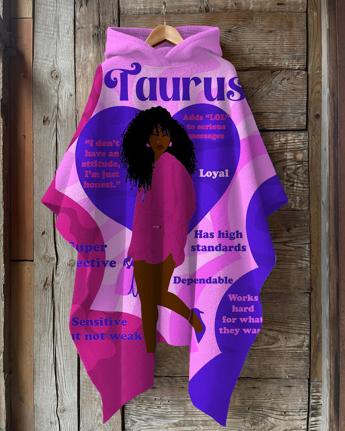 Taurus Girly Season Hooded Warm Shawl Cape