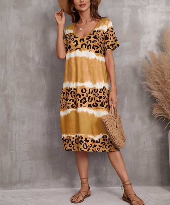 Women's Sexy Leopard Print Casual Midi Dress