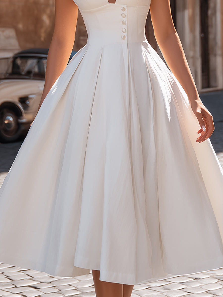 Vintage A-Line Midi Dress