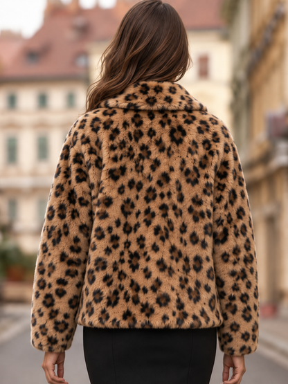 Leopard-Print Faux-Fur Jacket