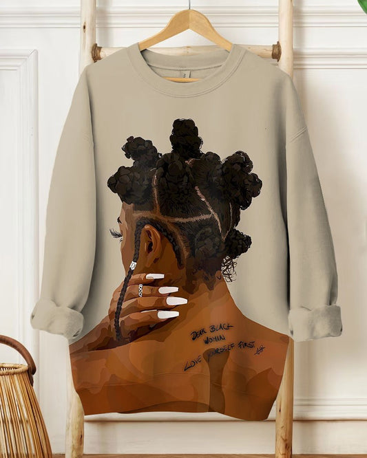 Curly Hair Ball Head Long Sleeve Sweatshirt