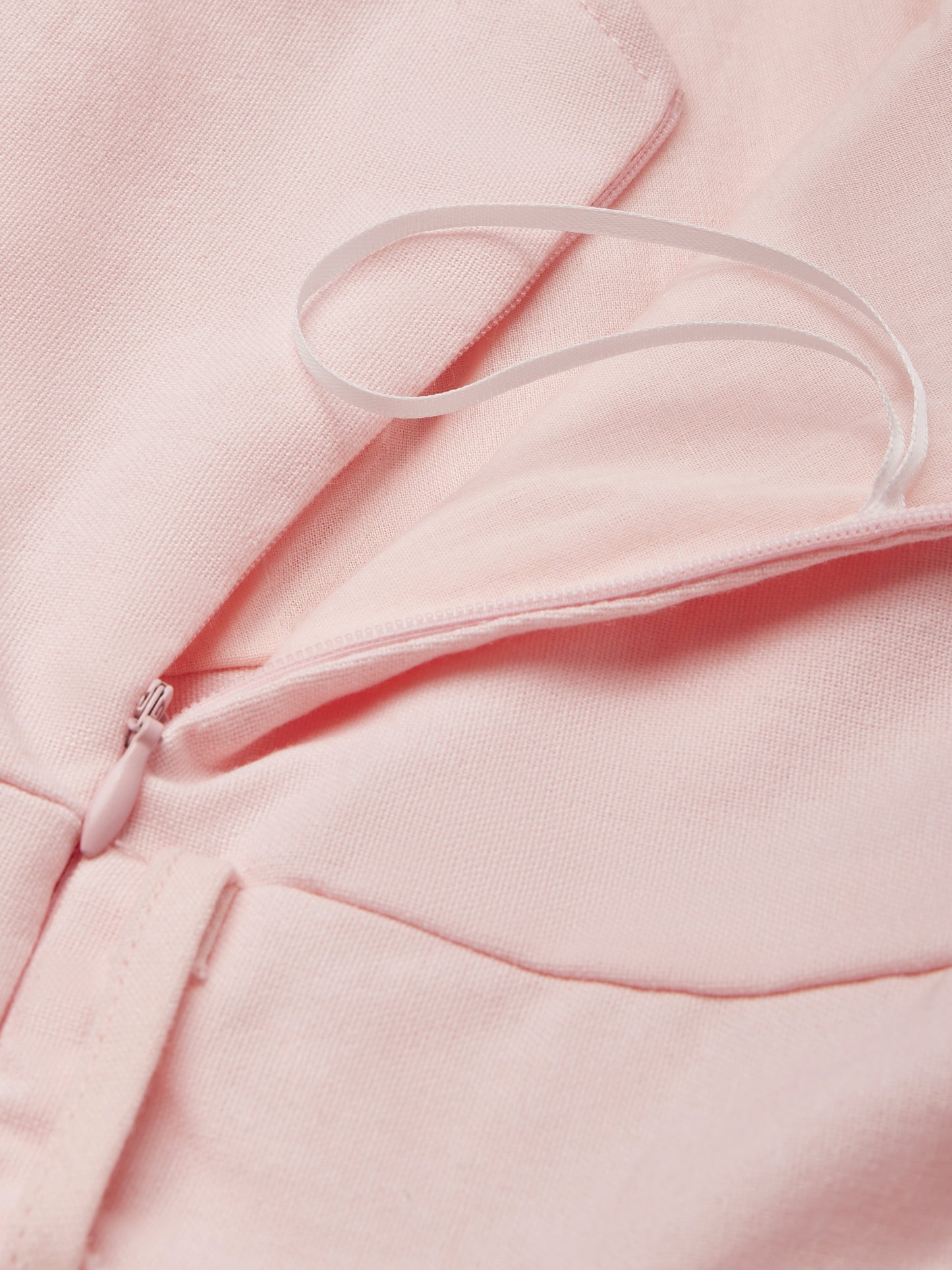 Maxi Cotton Dress , Sleeveless, One shoulder, Plain, Belt Design, Vintage, Light Pink