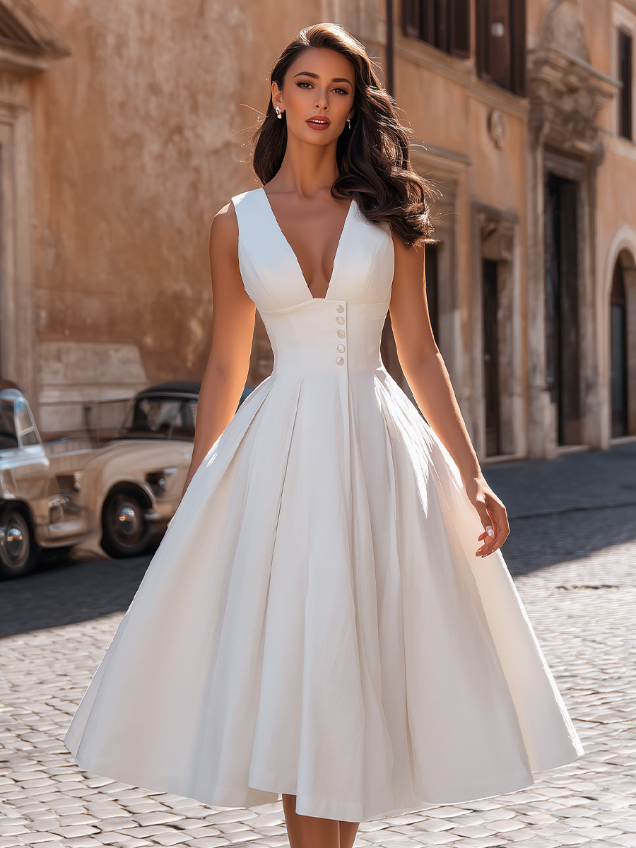 Vintage A-Line Midi Dress