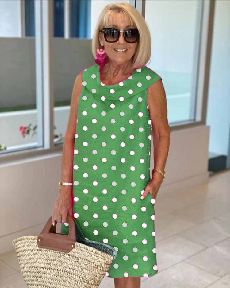 Polka Dot Sleeveless Dress