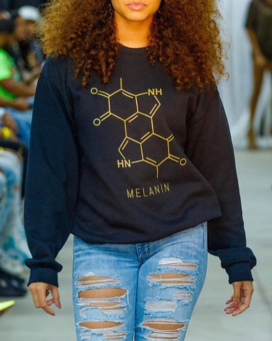 Melanin Geometric Elements Long Sleeve Sweatshirt