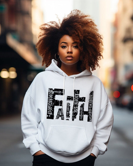 Christian Retro Faith Women Long Sleeve Hoodie