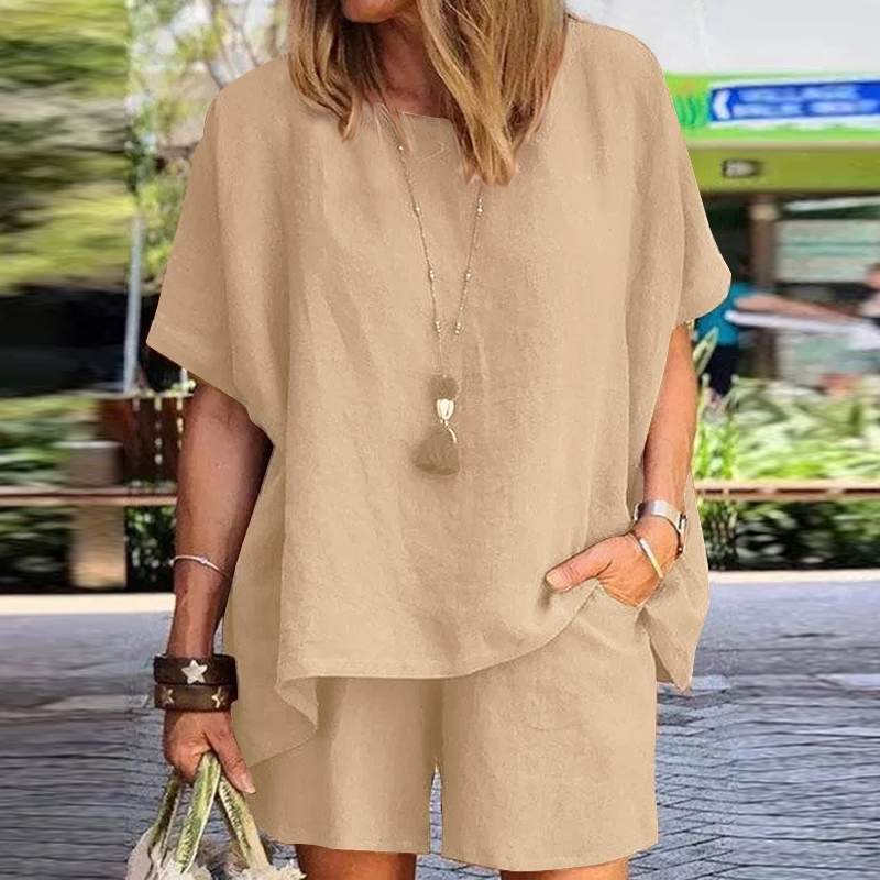 2024 Fashion temperament loose short-sleeved shorts two-piece suit