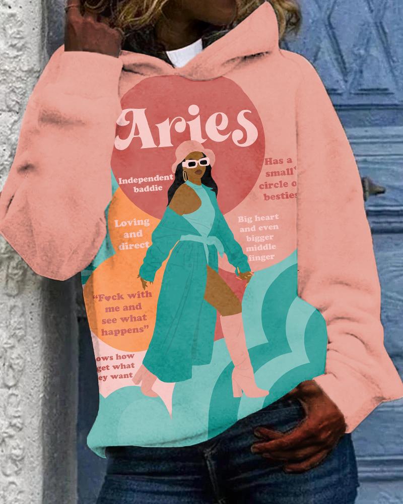 Aries Girly Season Print Unisex Long-sleeved Hoodie