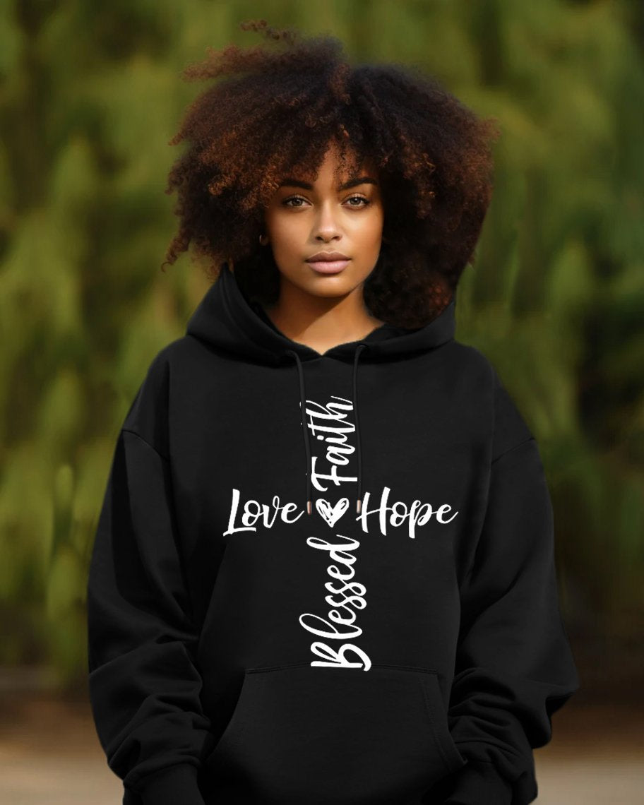 Faith Love Blessed Hope Long Sleeve Hoodie