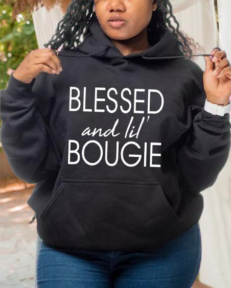 Blessed and a Lil Bougie Long Sleeve Hoodie