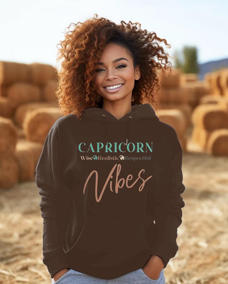 Capricorn Vibes Letter Long-sleeved Hoodie