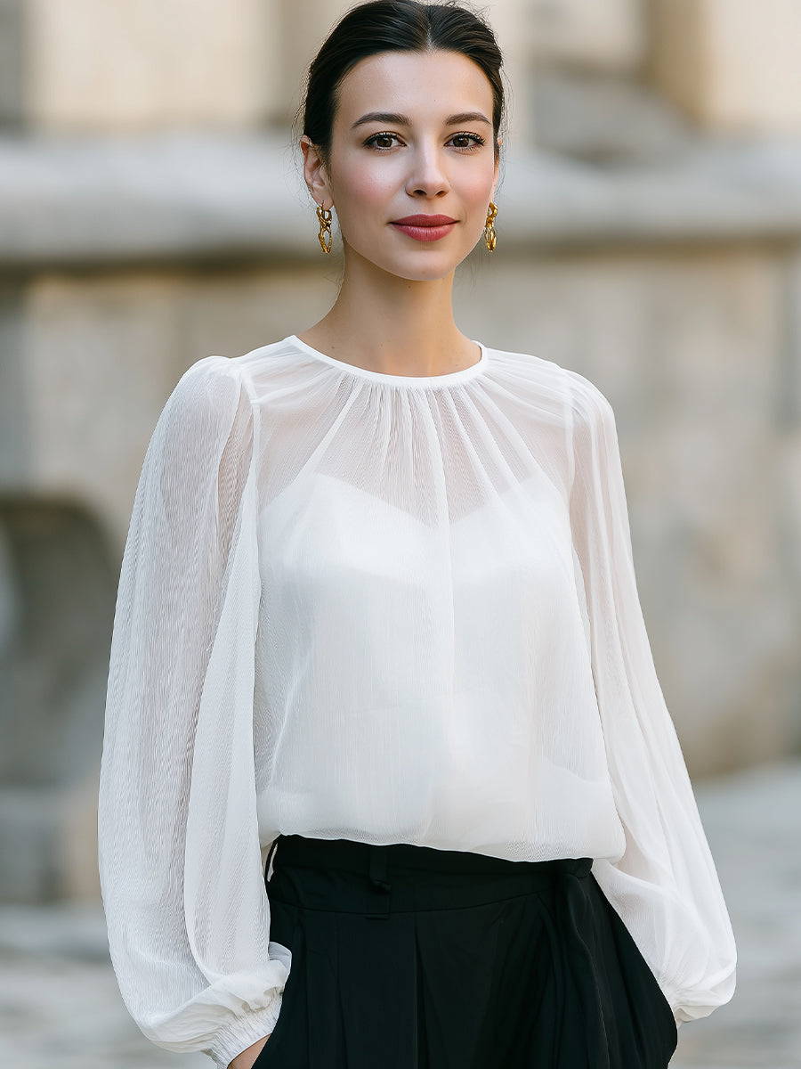 White Chiffon Blouse¨C Airy Elegance For Timeless Versatility
