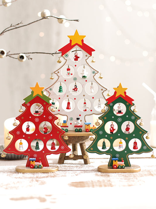 DIY Wooden Mini Christmas Tree Set(Include The Ornaments)