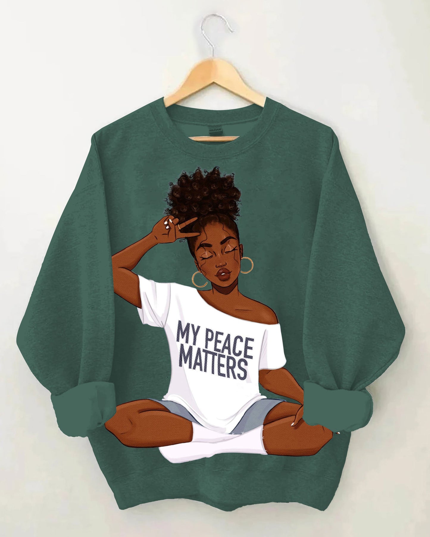 Brown Girl My Peace My Matters Long Sleeve Sweatshirt