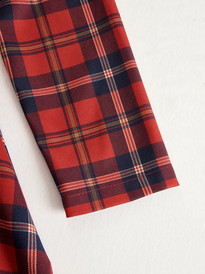 Elegant Long Sleeve Plaid Dress - Perfect Blend Of Classic And Contemporary