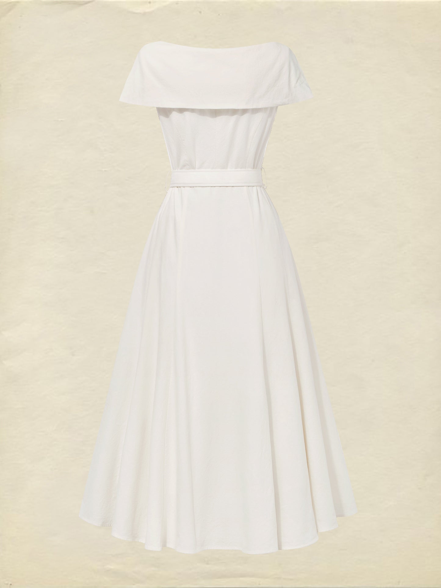 Midi Linen Dress, Short Sleeves, Shawl Collar, Plain, Button Design, French Vintage, Blue