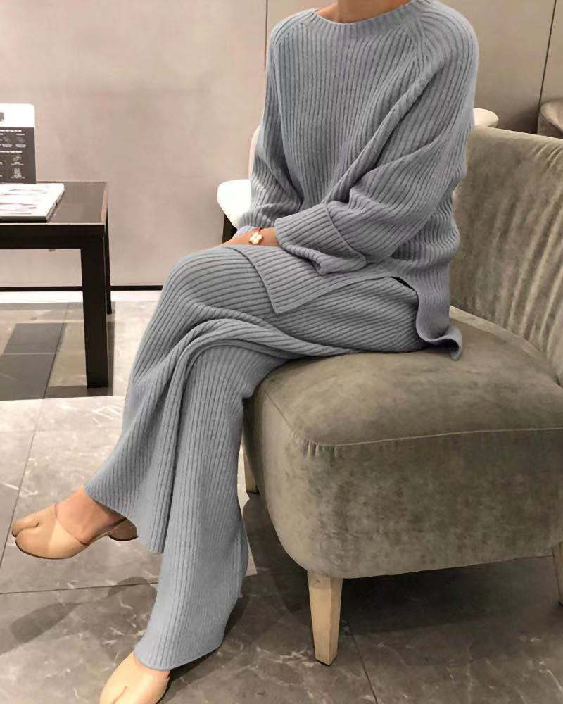 Long Sleeve Casual Two-Piece Knitted Sweater