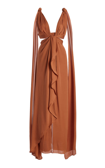 Ocean Mysteries Draped Maxi Dress