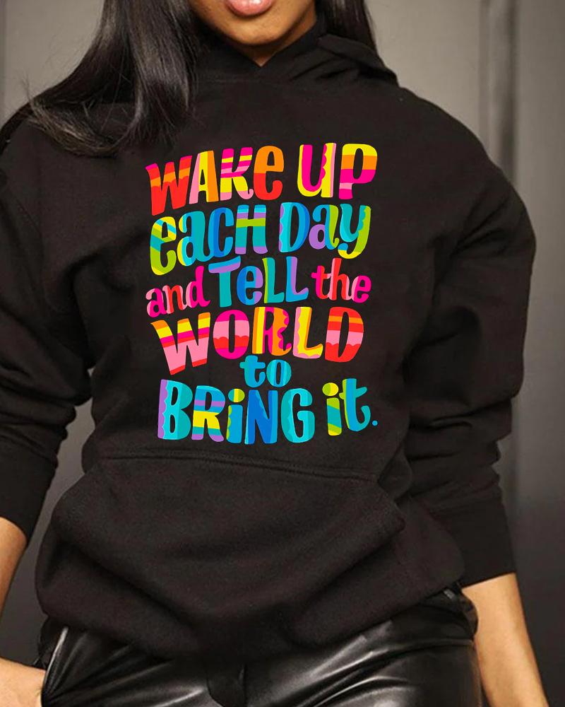 Contrast Letter Slogan Print Hoodie